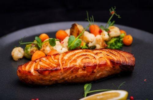 Perfectly grilled salmon fillet at The Greenbrier Restaurant, a top Gatlinburg steakhouse and seafood destination