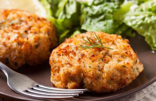 Crispy crab cakes at Cherokee Grill, a top Gatlinburg steakhouse and seafood restaurant