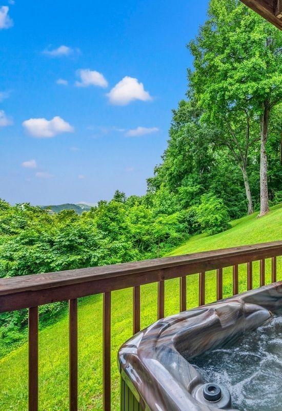 An Angel's View, a Pigeon Forge cabin with a mountain view.